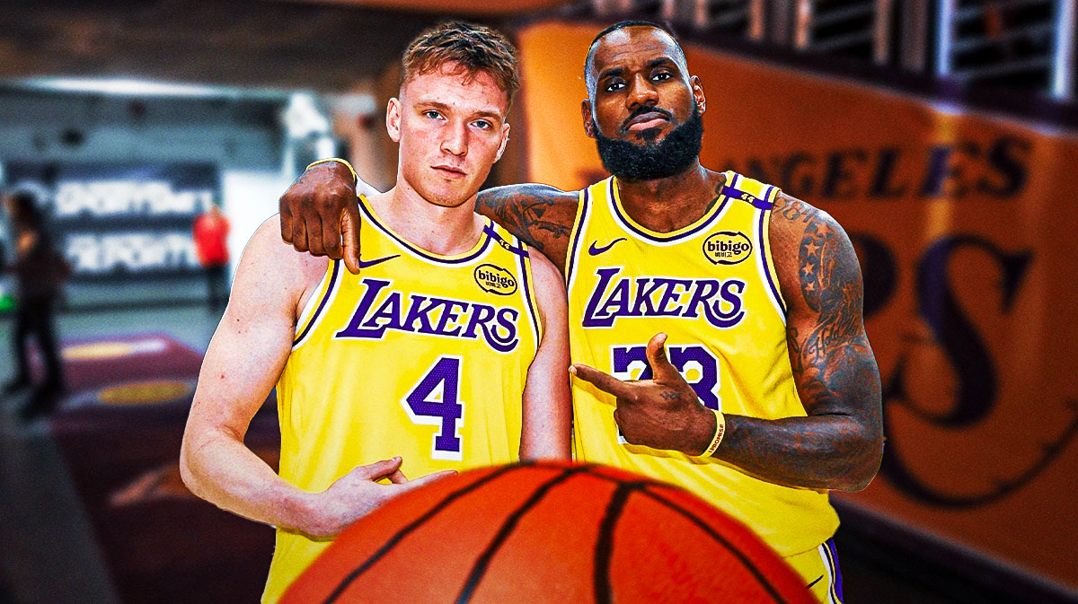LeBron James and Dalton Knecht.