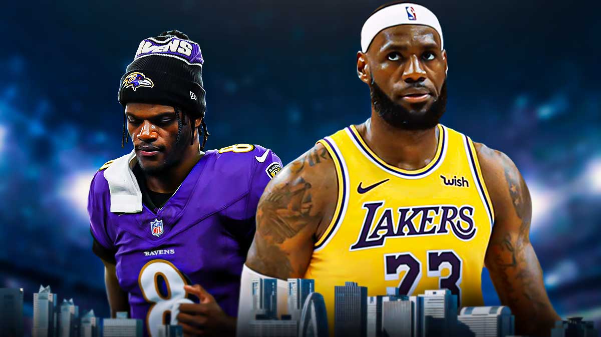 Ravens Lamar Jackson and Lakers LeBron James