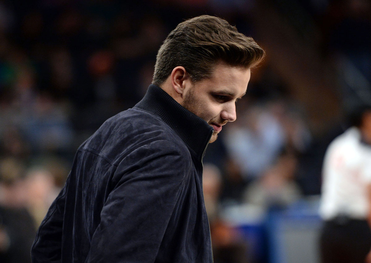 Liam Payne at New York Knicks game against the Orlando Magic on December 6, 2013.