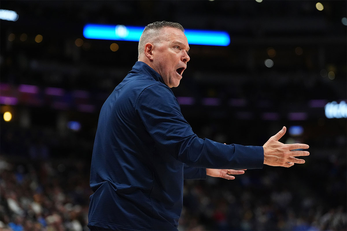 Denver Nuggets head coach Michael Malone reacts in the second half against the Oklahoma City Thunder at Ball Arena.