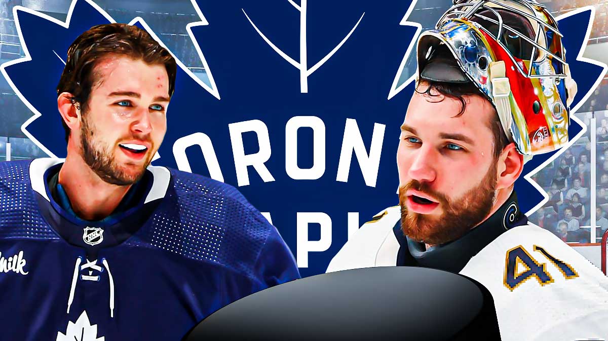 Photo: Anthony Stolarz, Joseph Woll both in action in Maple Leafs jerseys