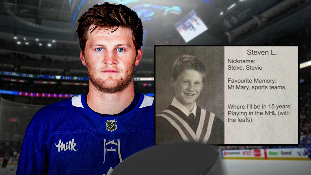 Maple Leafs forward Steven Lorentz and his childhood yearbook picture