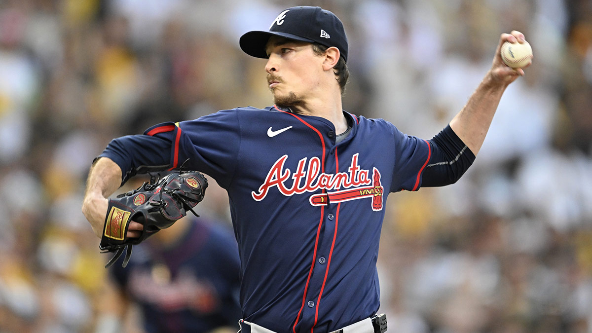 Atlanta Braves pitcher Max Fried (54) throws during the first inning of game two in the Wildcard round for the 2024 MLB Playoffs against the San Diego Padres at Petco Park.