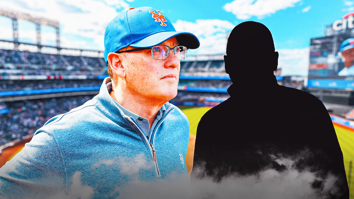 Mets' owner Steve Cohen next to a silhouette of Ken Guthrie (new scout for the Mets)