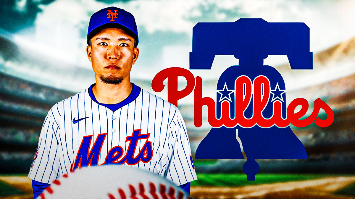 Mets pitcher Kodai Senga, Phillies, Citizens Bank Park in back