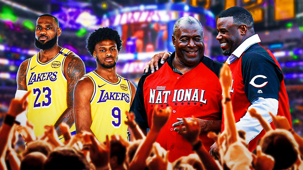 Ken Griffey SR and Ken Griffy JR with LeBron James and Bronny James