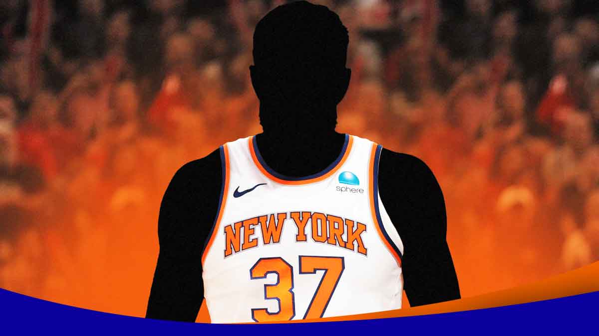 Dark silhouette of a basketball player with a Knicks jersey on wearing #37 like Matt Ryan