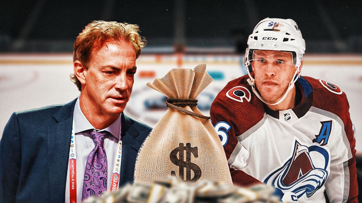 Avalanche president Joe Sakic and forward Mikko Rantanen
