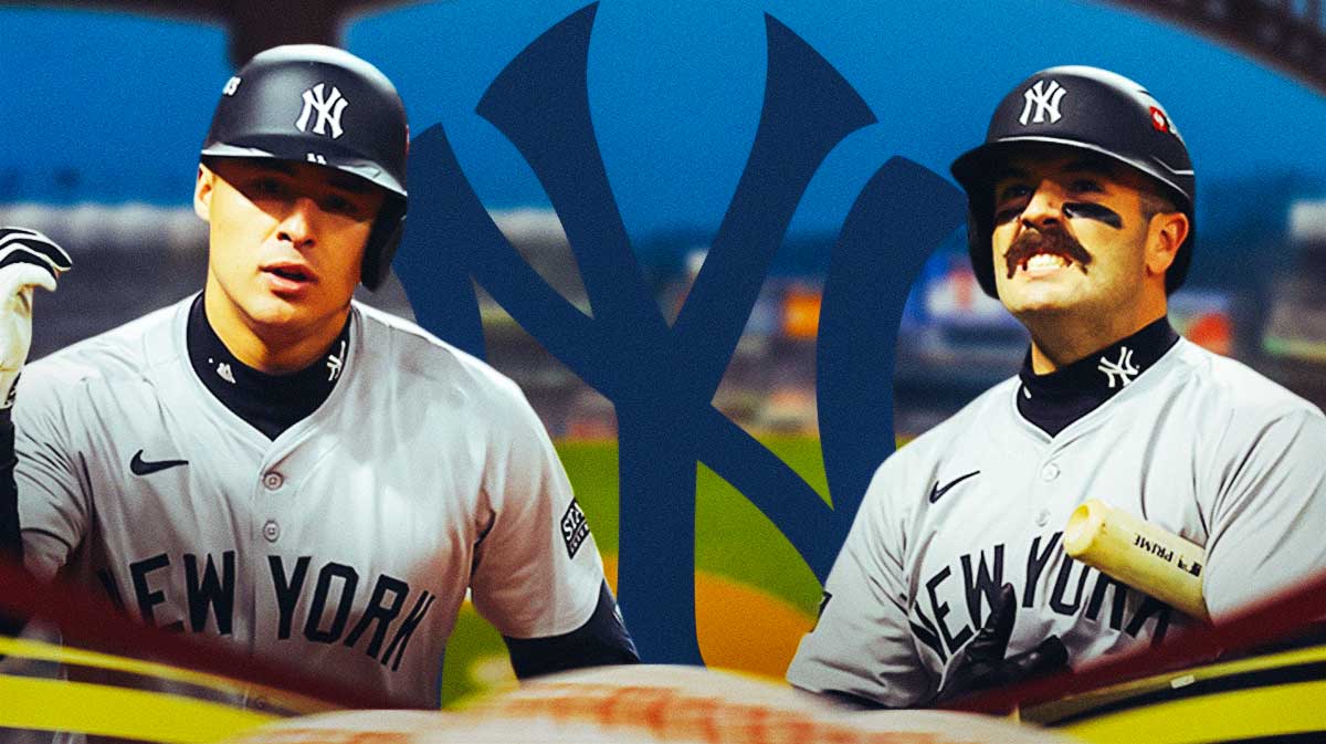 Yankees Anthony Volpe standing next to Austin Wells