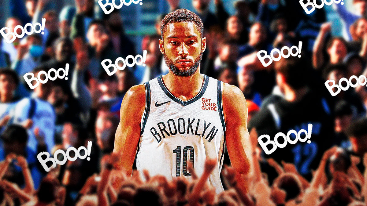 Ben Simmons getting booed by Nets fans.