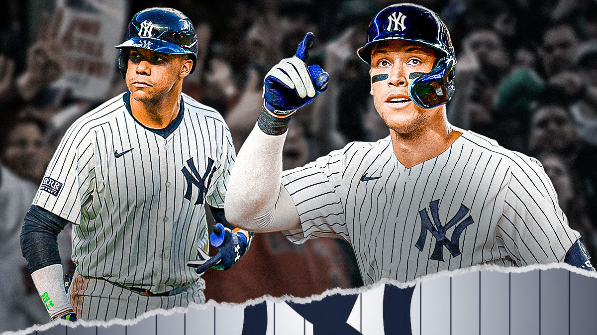 Yankees players (can go Aaron Judge and Juan Soto) getting yelled at by angry Red Sox and Celtics fans