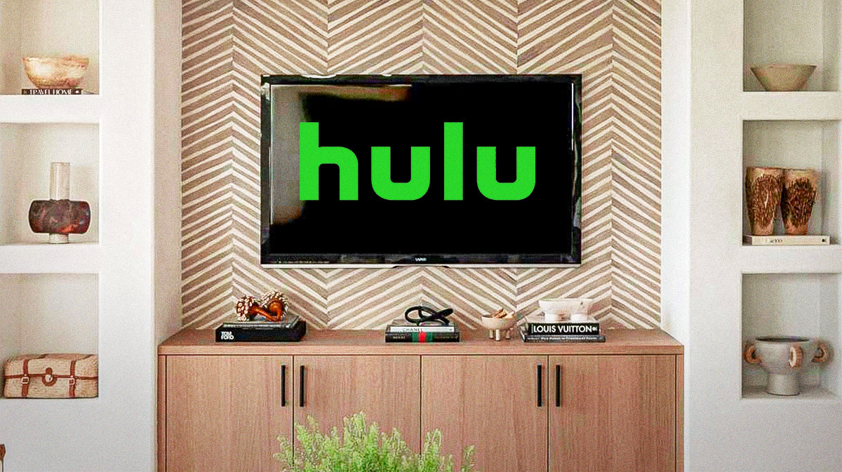Hulu logo on a TV.