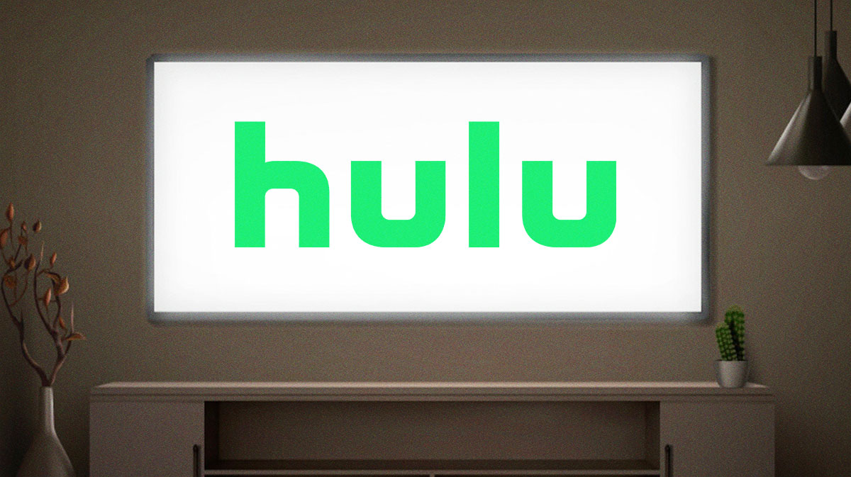 Hulu logo on TV.