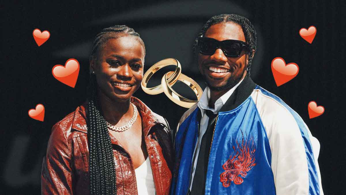 Noah Lyles Junelle Bromfield engage propose marriage