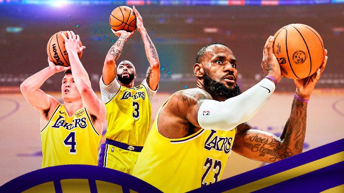 Lakers LeBron James, Anthony Davis, and Dalton Knecht all shooting