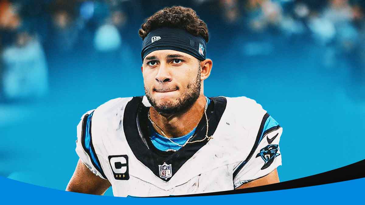 Caleb Farley in a Carolina Panthers uniform as the Panthers signed Farley after he was released by the Titans.