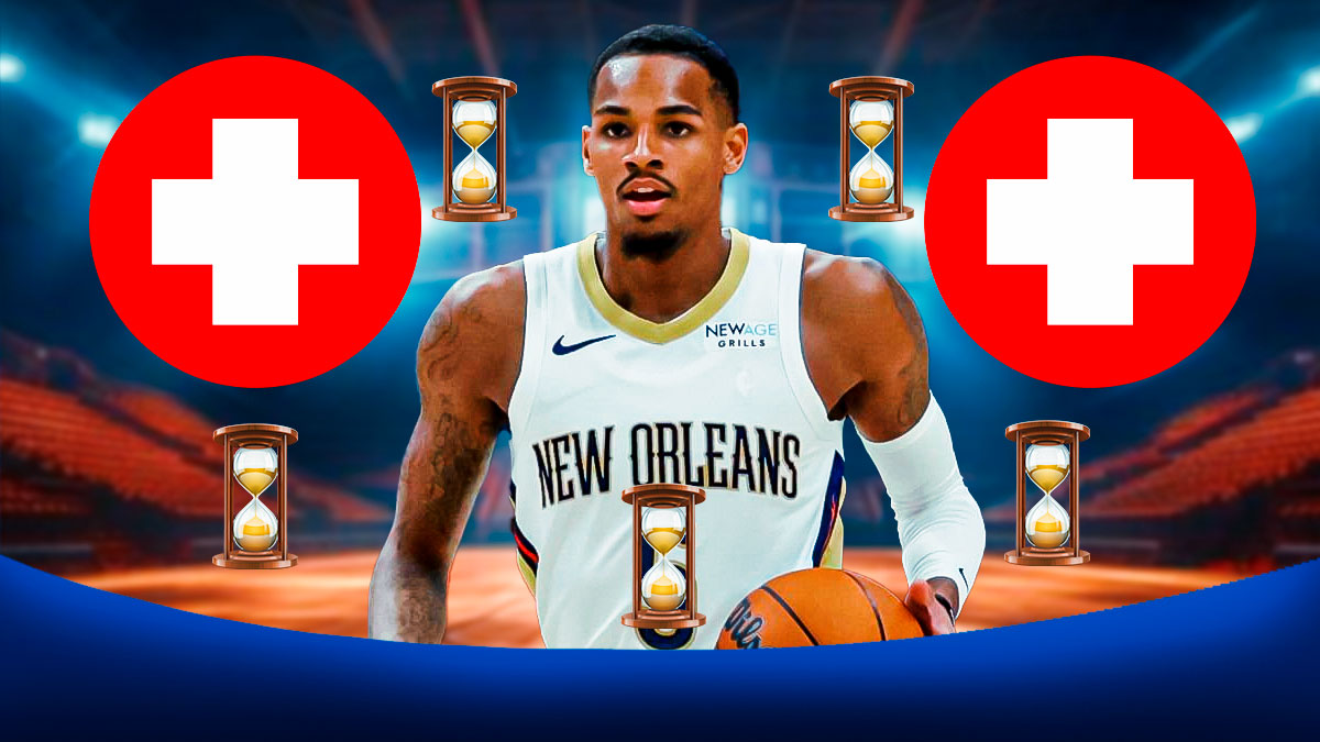 Pelicans' Dejounte Murray with injury symbol and hourglasses