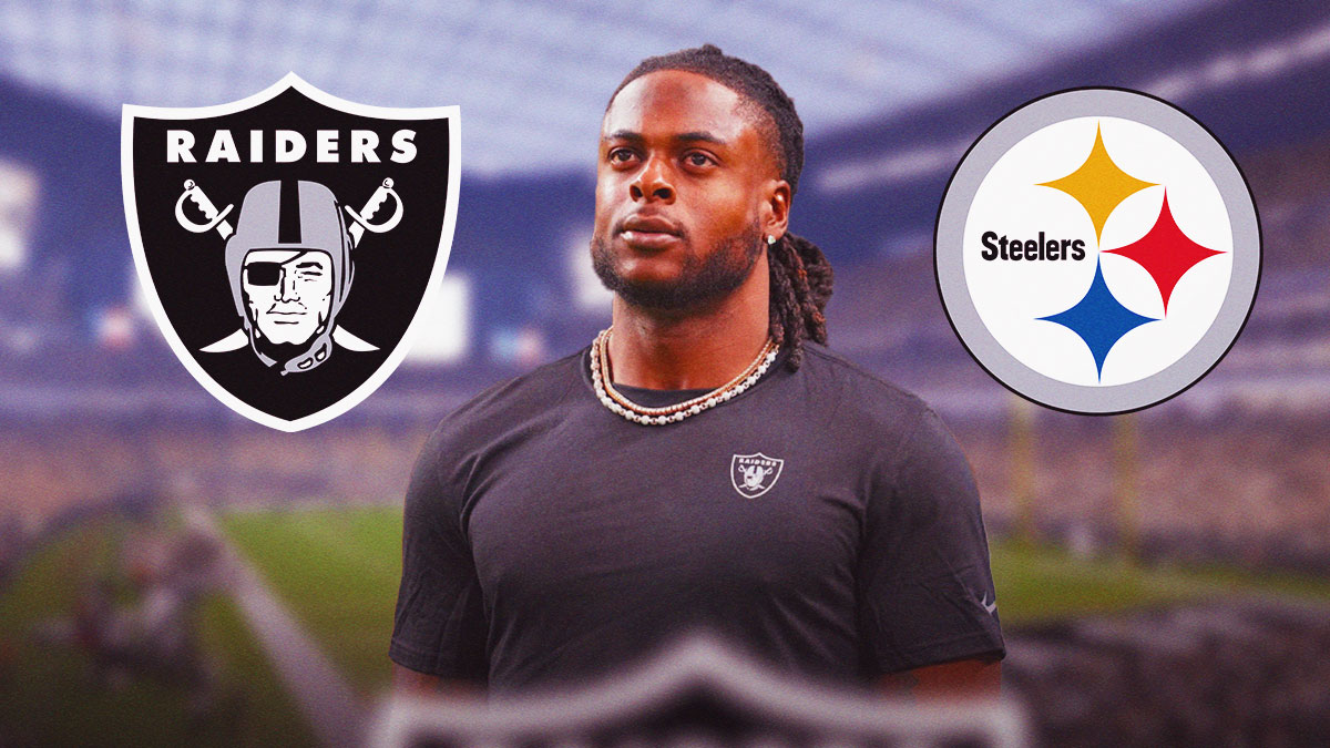 Davante Adams next to Steelers, Raiders logo