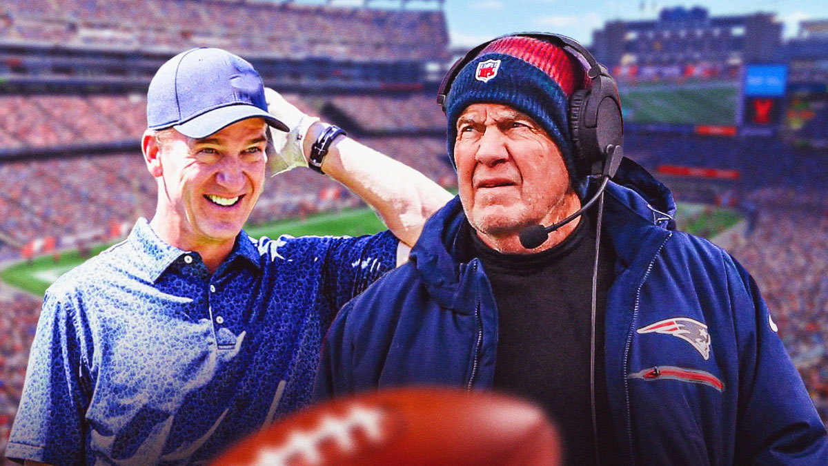 Peyton Manning ridiculed Bill Belichick in bringing up a past photo of the former NFL head coach Monday.