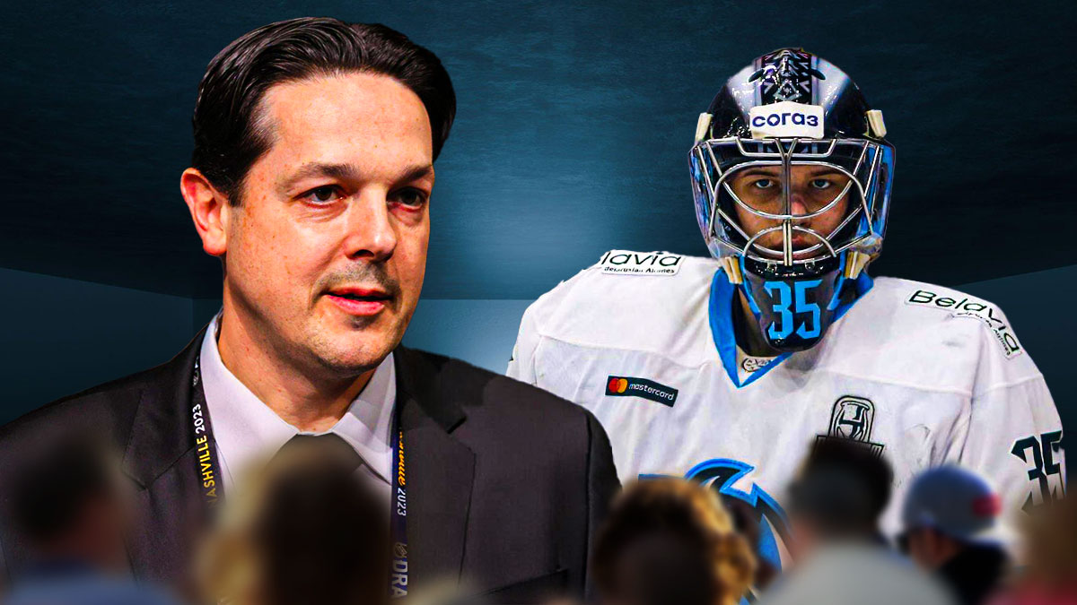 Flyers prospect Alexei Kolosov and GM Daniel Briere