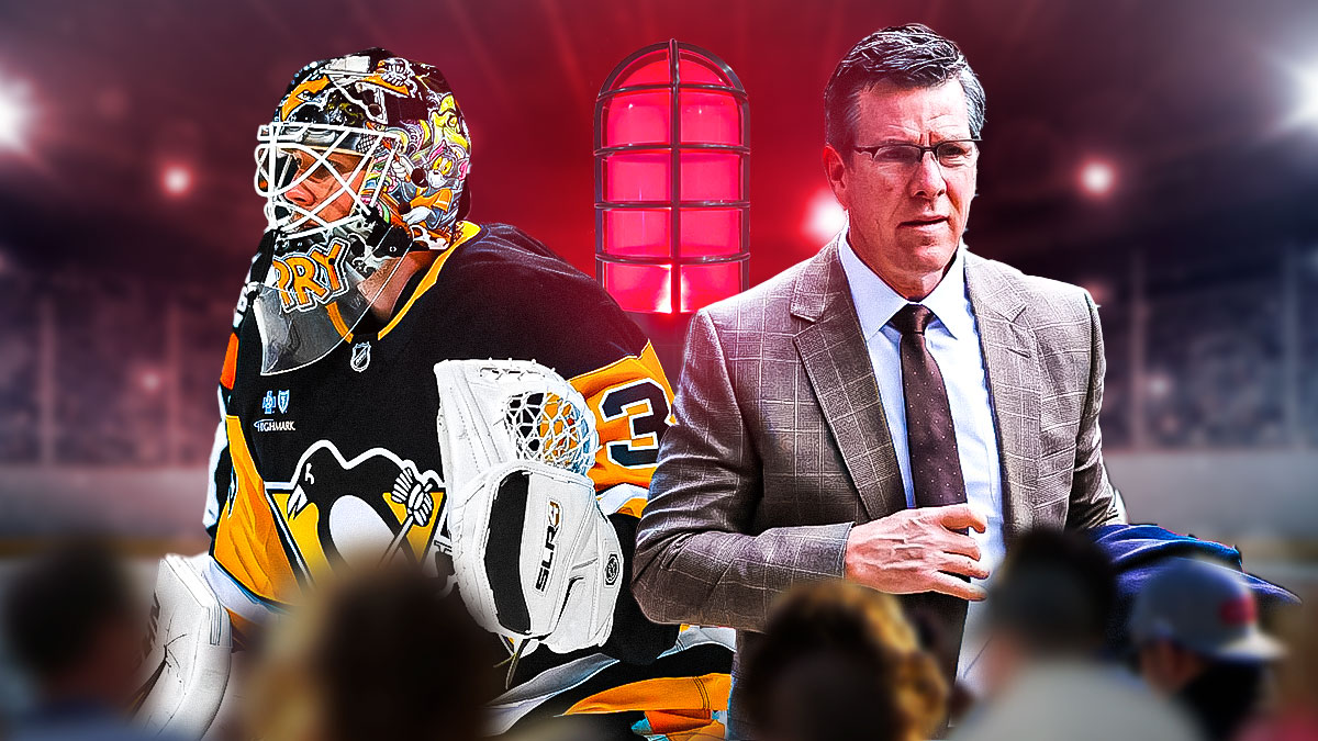 Penguins goaltender Tristan Jarry and coach Mike Sullivan