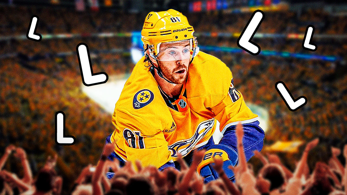 Jonathan Marchessault with Predators surrounded by L emojis