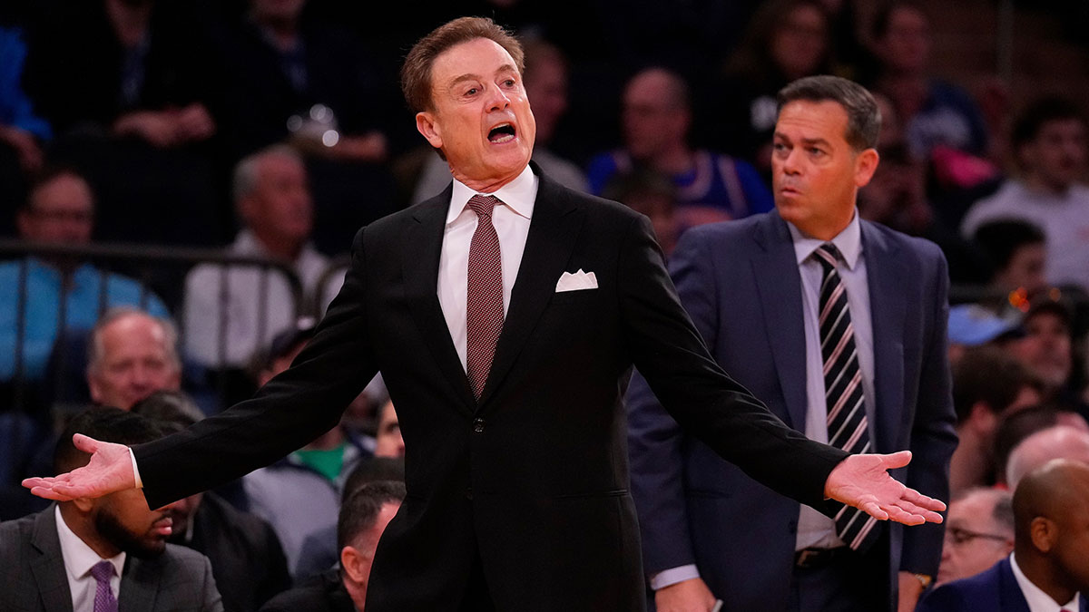 Mar 15, 2024; New York City, NY, USA; St. John's Red Storm head coach Rick Pitino reacts against the Connecticut Huskies during the first half at Madison Square Garden.