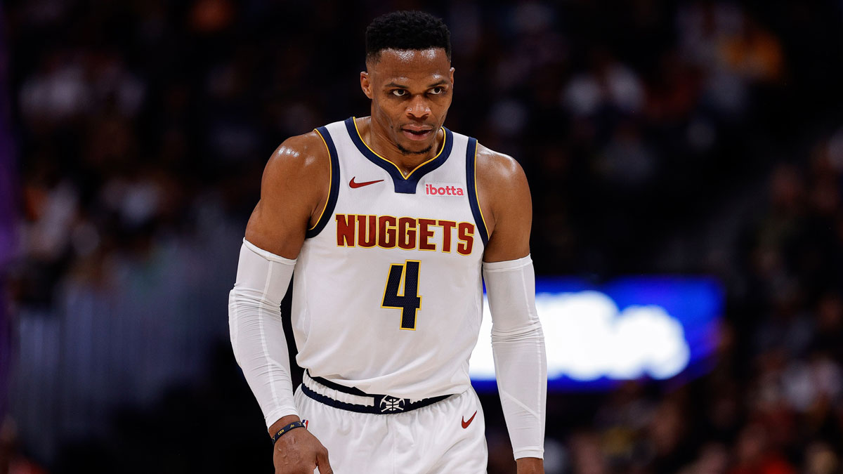 Denver Nuggets guard Russell Westbrook (4) in the second quarter against the Phoenix Suns at Ball Arena.