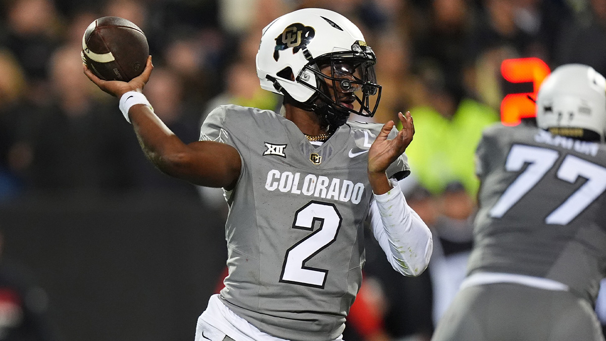 Colorado football quarterback Shedeur Sanders (2) prepares to pass in the second half against the Cincinnati Bearcats at Folsom Field.