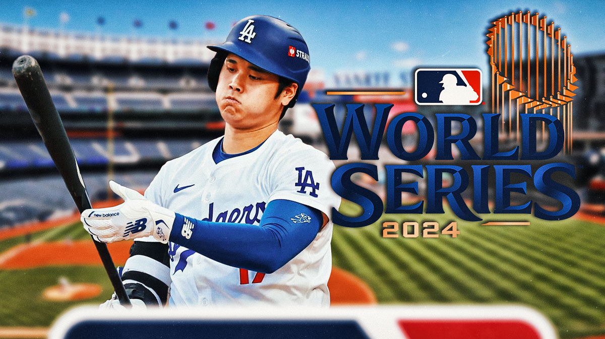 Shohei Ohtani (Dodgers), Yankee Stadium background and World Series logo