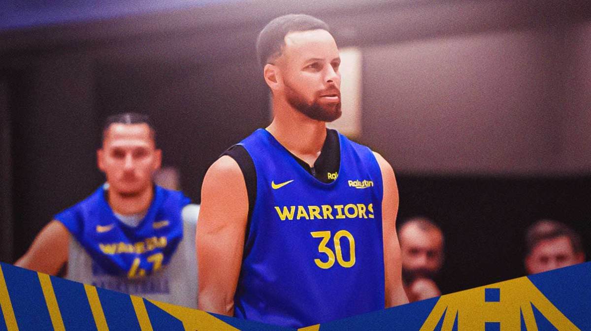 Warriors' Stephen Curry at practice