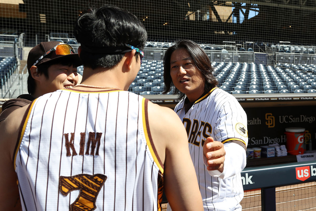 Sung Kang at San Diego Padres game against the Los Angeles Dodgers on May 6, 2023.