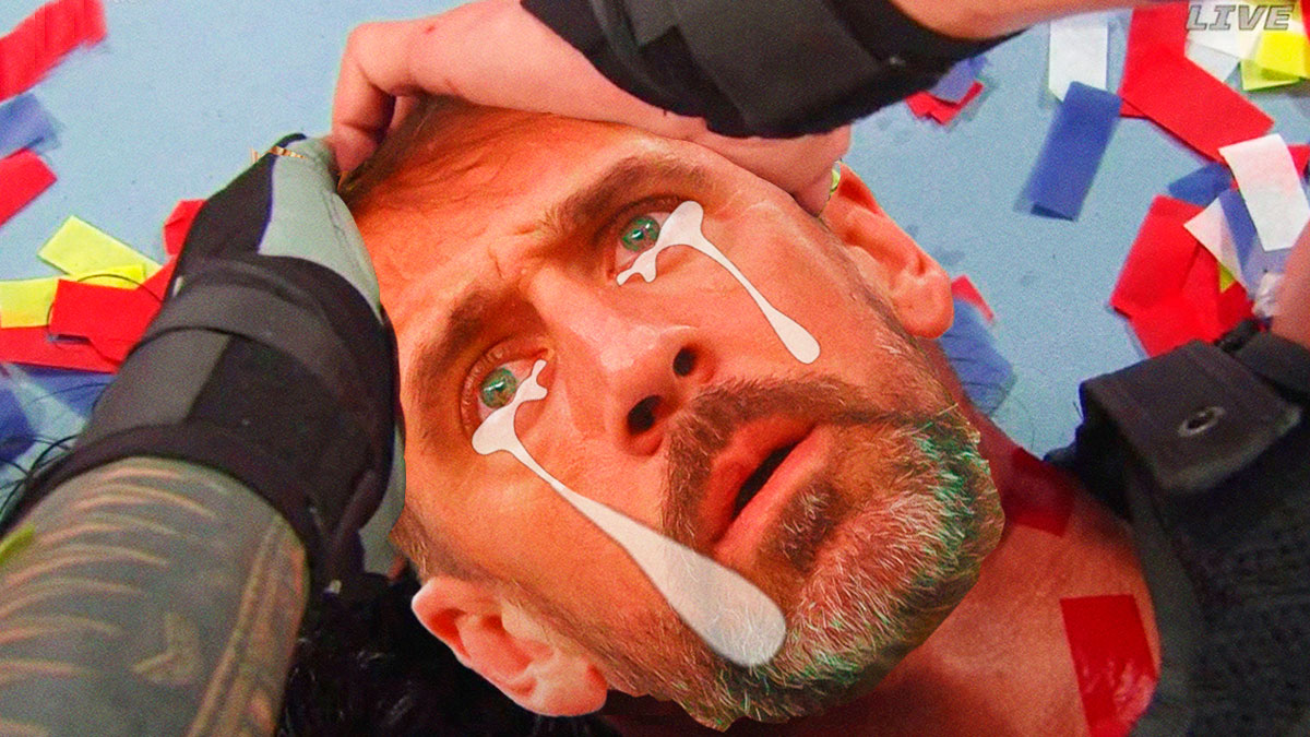 Aaron Rodgers (Jets) as the crying Roman Reigns