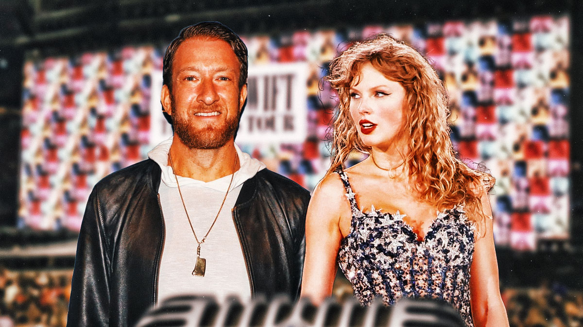 Barstool's Dave Portnoy with Taylor Swift and Eras Tour background.