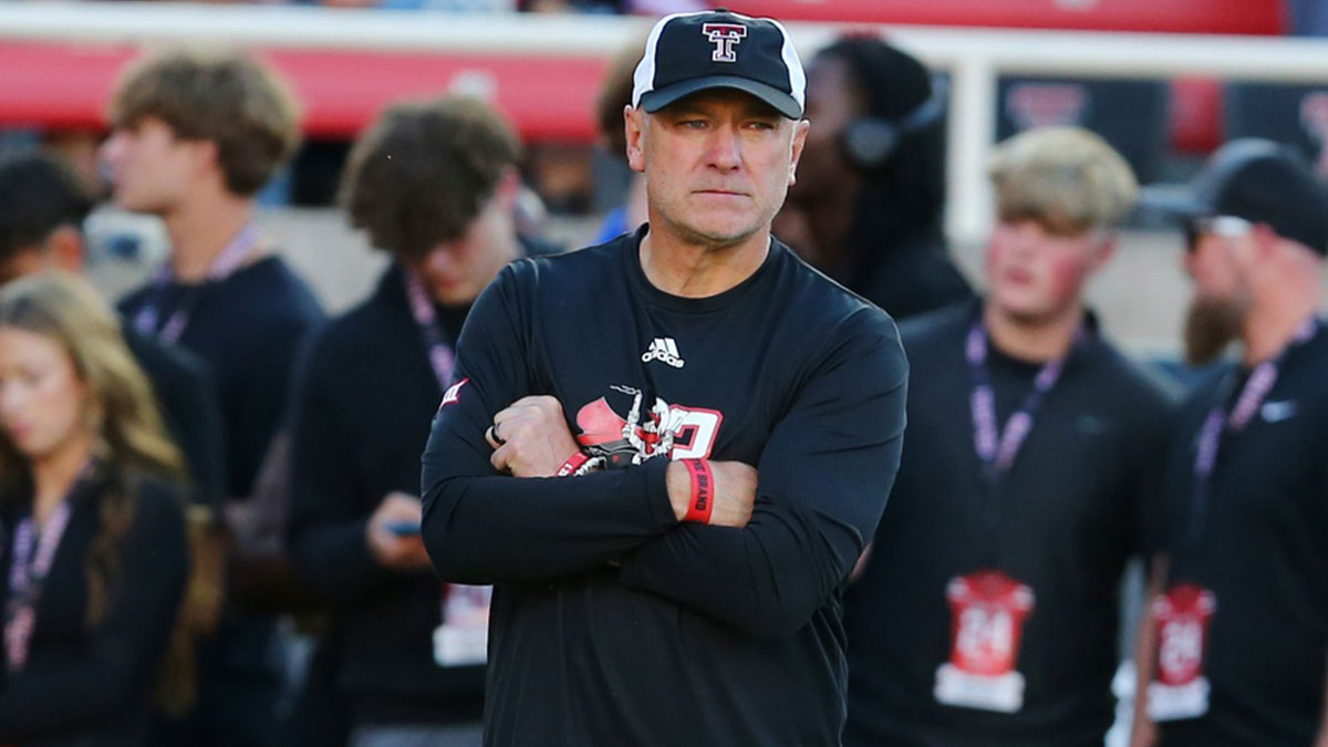 Texas Tech Red Raiders head coach Joey McGuire before the game against the Cincinnati Bearcats at Jones AT&T Stadium and Cody Campbell Field.