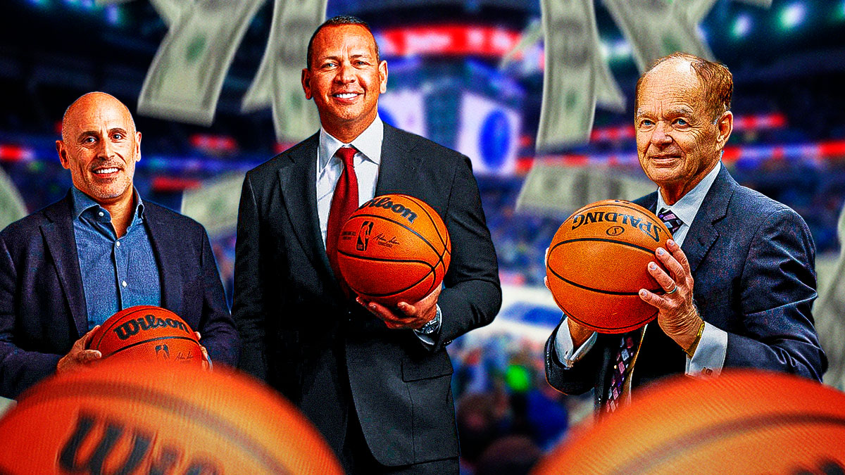 Timberwolves' Alex Rodriguez and Marc Lore next to Glen Taylor