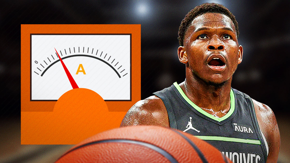 Timberwolves' Anthony Edwards looking tired, with energy meter on 0