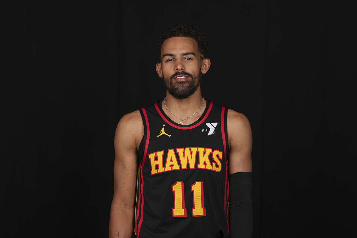 Atlanta Hawks guard Trae Young (11) pictured at media day.