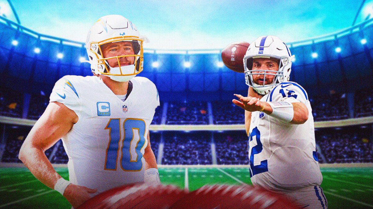 Chargers Quarterback Justin Herbert and Colts quarterback Andrew Luck