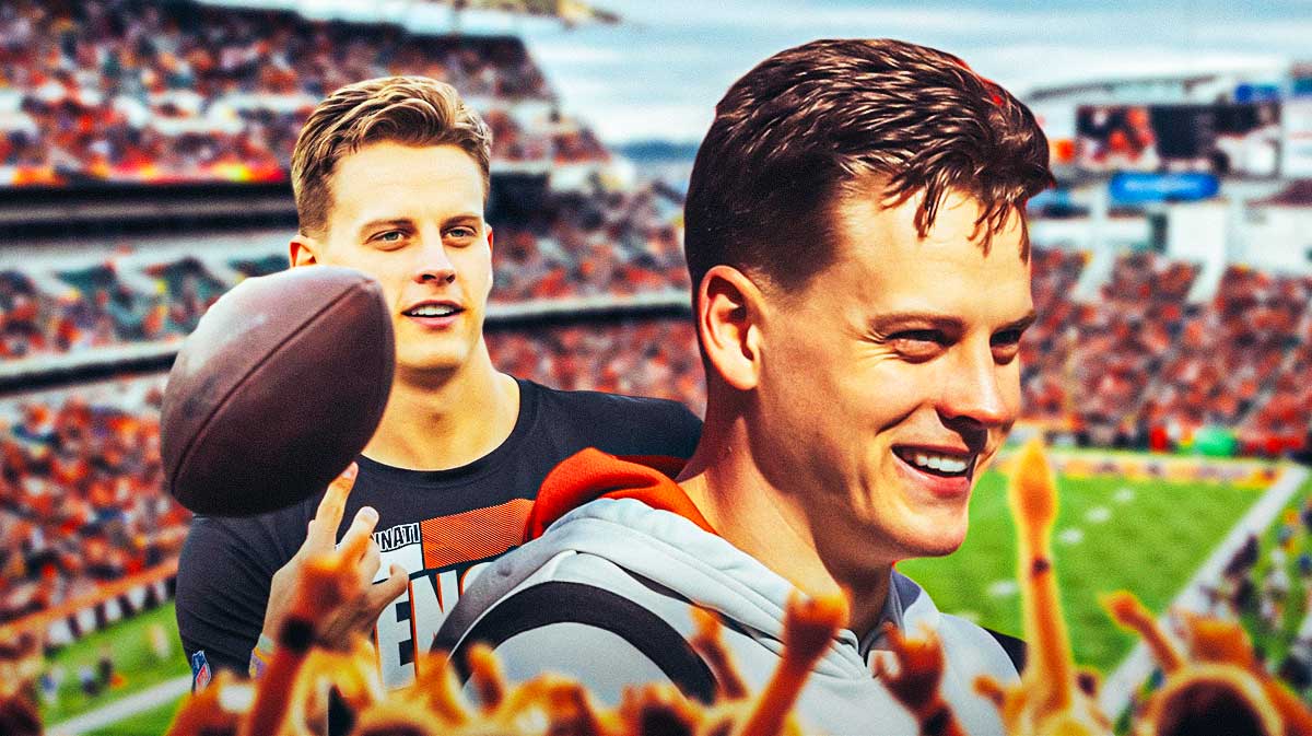 Joe Burrow smiles and points his finger