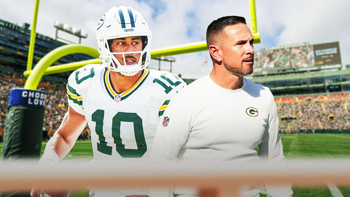 Packers' Jordan Love next to Matt LaFleur
