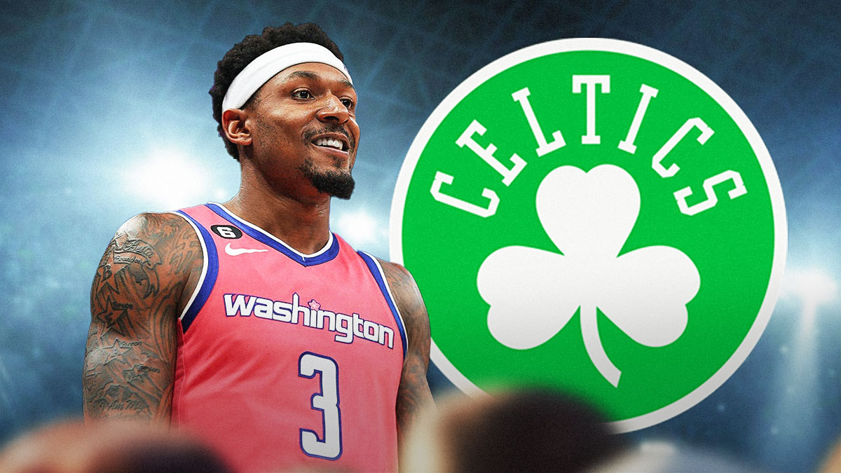 Wizards' Bradley Beal giving side-eye to Celtics logo