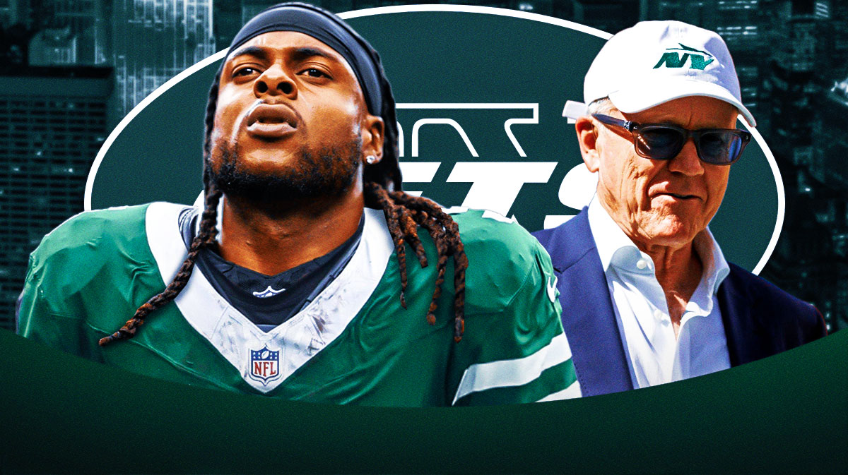 Woody Johnson, and Davante Adams in a Jets jersey