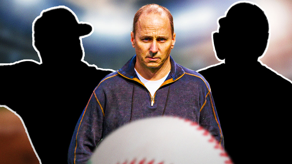 Clay Holmes and Alex Verdugo as silhouettes. Brian Cashman.
