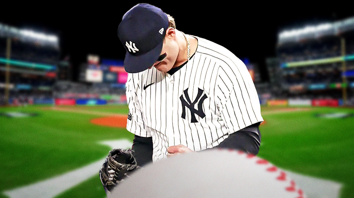 Photo: Anthony Rizzo grimacing in pain in Yankees jersey