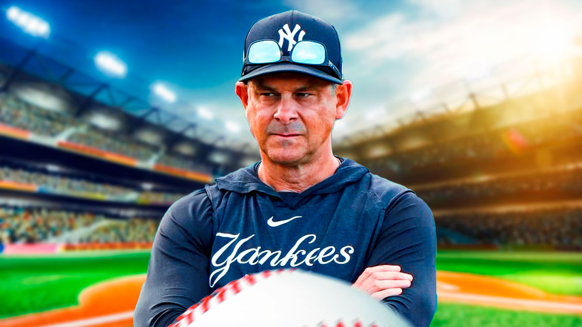 New York Yankees manager Aaron Boone looking upset