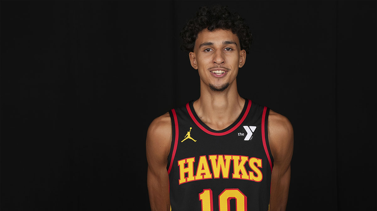 Atlanta Hawks forward Zaccharie Risacher (10) pictured at media day.