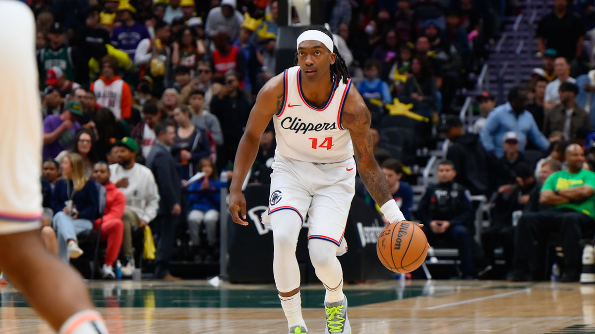 Los Angeles Clippers guard Terance Mann (14) during the first half at Climate Pledge Arena.