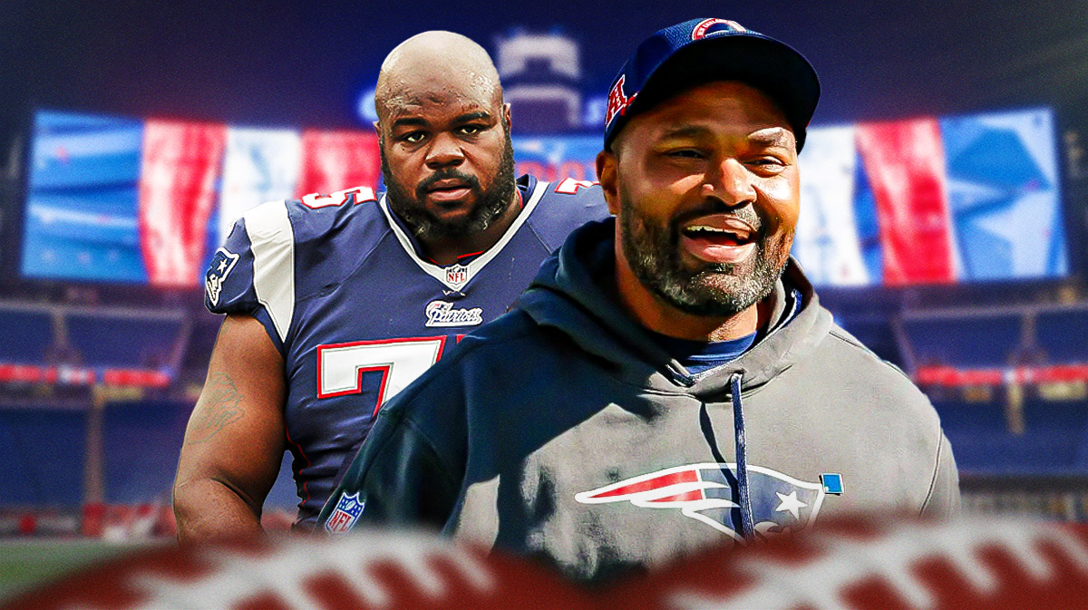 Former New England Patriots player Vince Wilfork and current Patriots coach Jerod Mayo