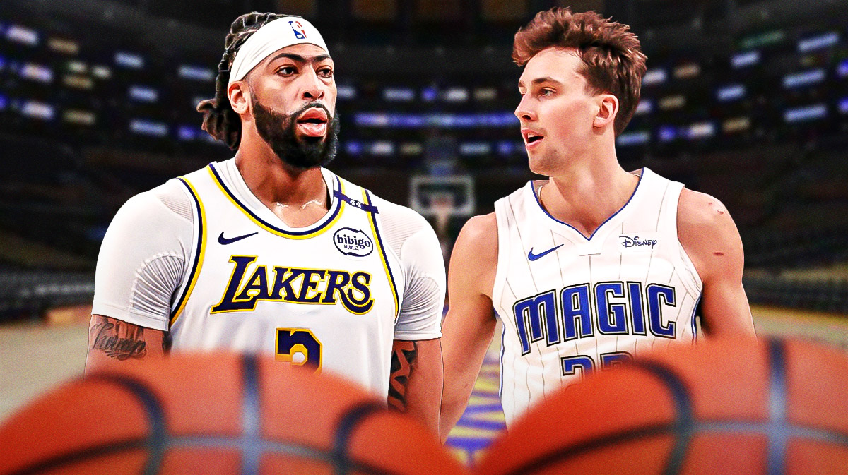 Los Angeles Lakers player Anthony Davis and Orlando Magic player Franz Wagner